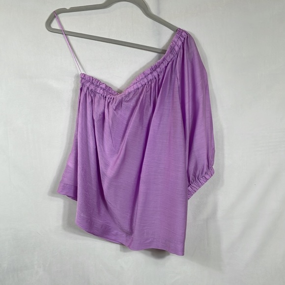 Maeve Anthropologie One Shoulder Top Blouse S Lavender - Picture 3 of 9